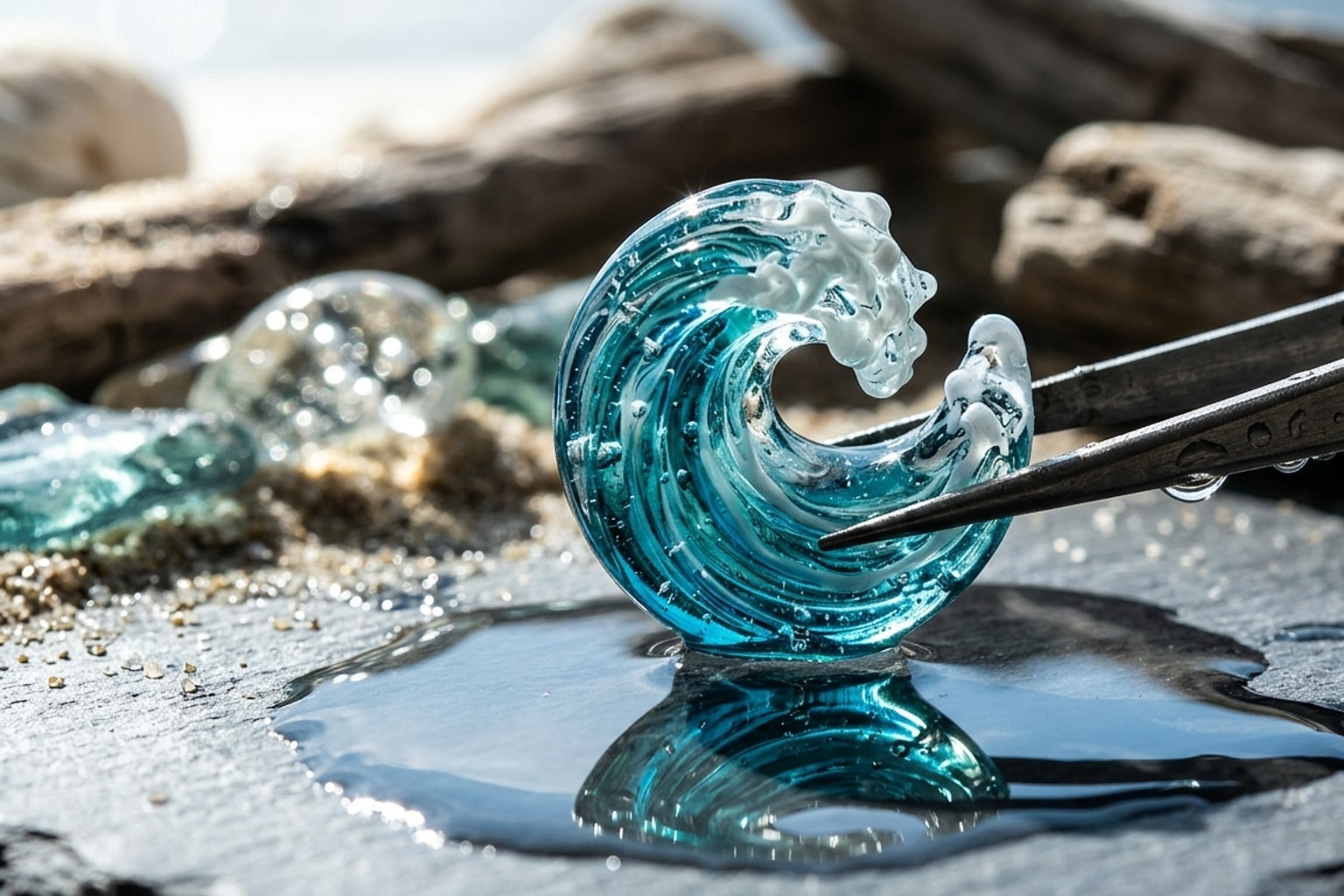 Glass Artist Captures Ocean Waves in Hand-Blown Jewelry