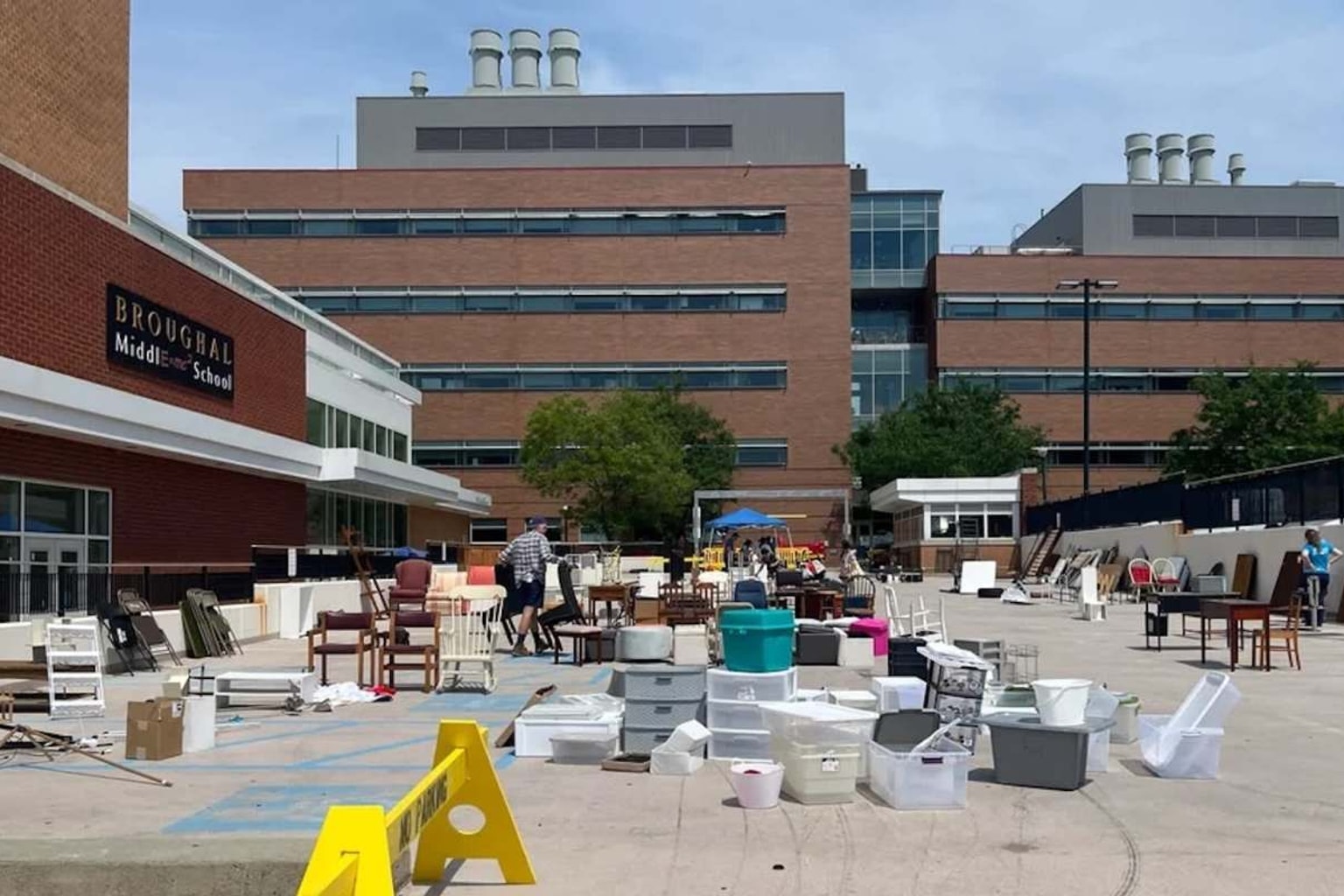 The staggering scale of university move-out waste captured in a single photo
