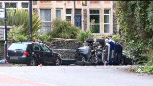 Chaos in Bristol: Audi Crashes During Police Chase, 5 Injured 😱