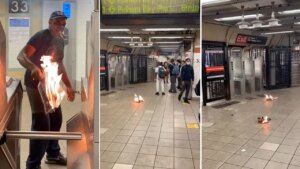 Man Sets Fire to Newspapers in NYC Subway, Targeting Riders and Kids: Video