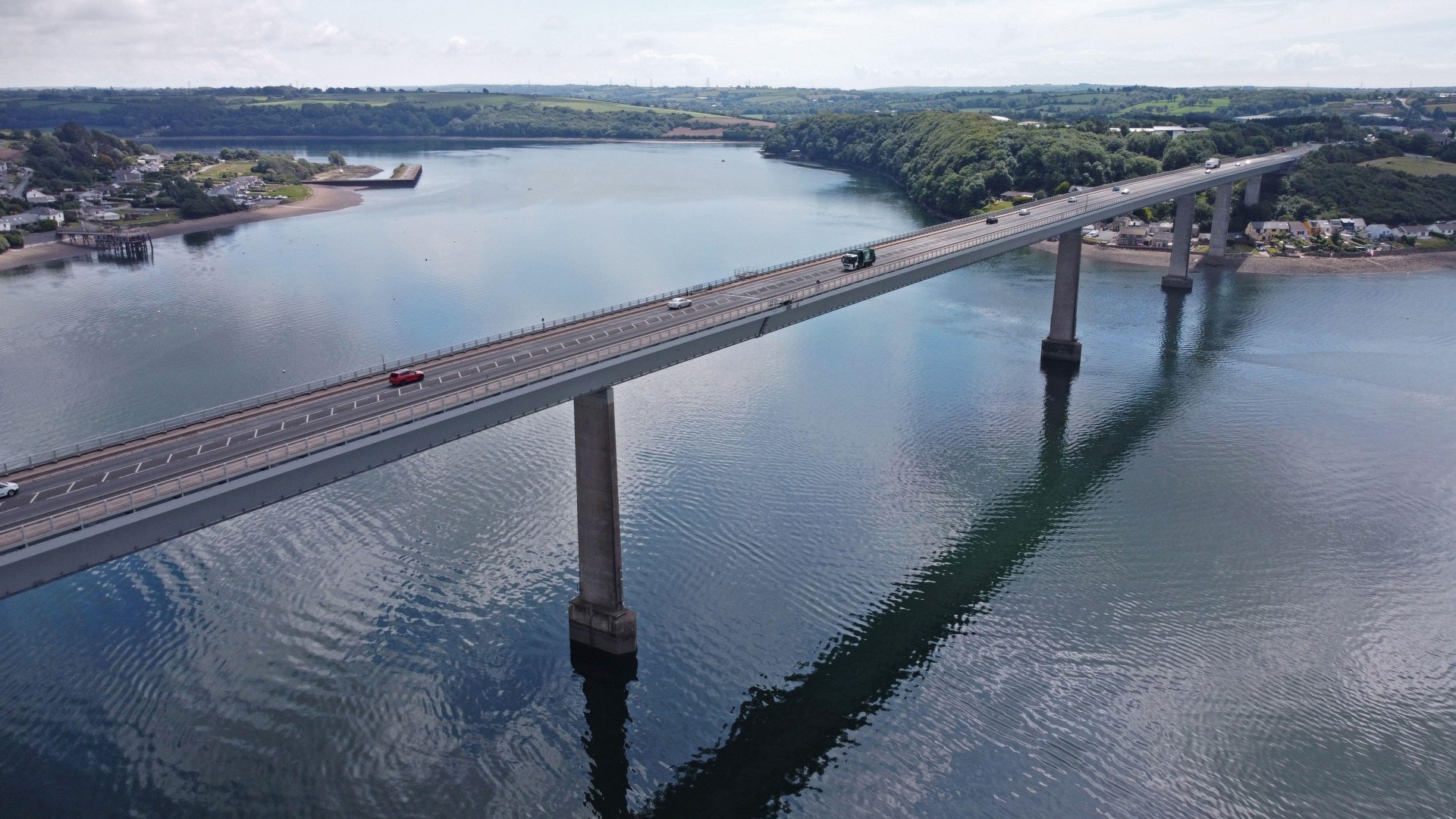 Major incident declared as bus crashes into car on Pembrokeshire bridge leaving driver trapped & passengers injured