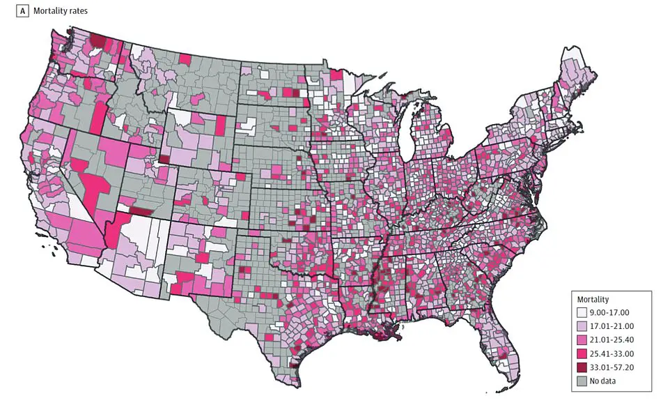 America’s breast cancer zip code lottery: Death rates among women vary by up to six-fold between counties in the SAME state