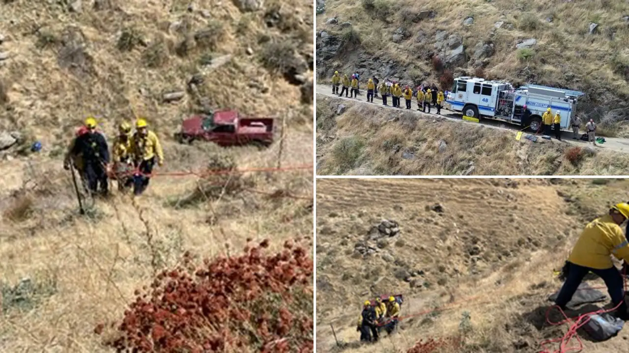 California driver survives 5 days trapped in pickup truck after plunging down 100-foot ravine