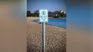 Chicago prankster places ‘Nude Beach’ sign on Loyola Beach, where clothing is required