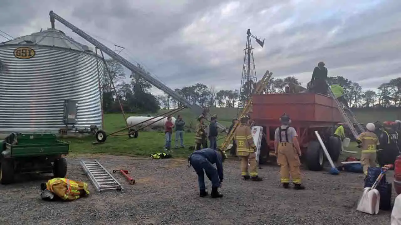 Pennsylvania boy ‘buried up to his head in corn’ rescued from grain bin, fire officials say