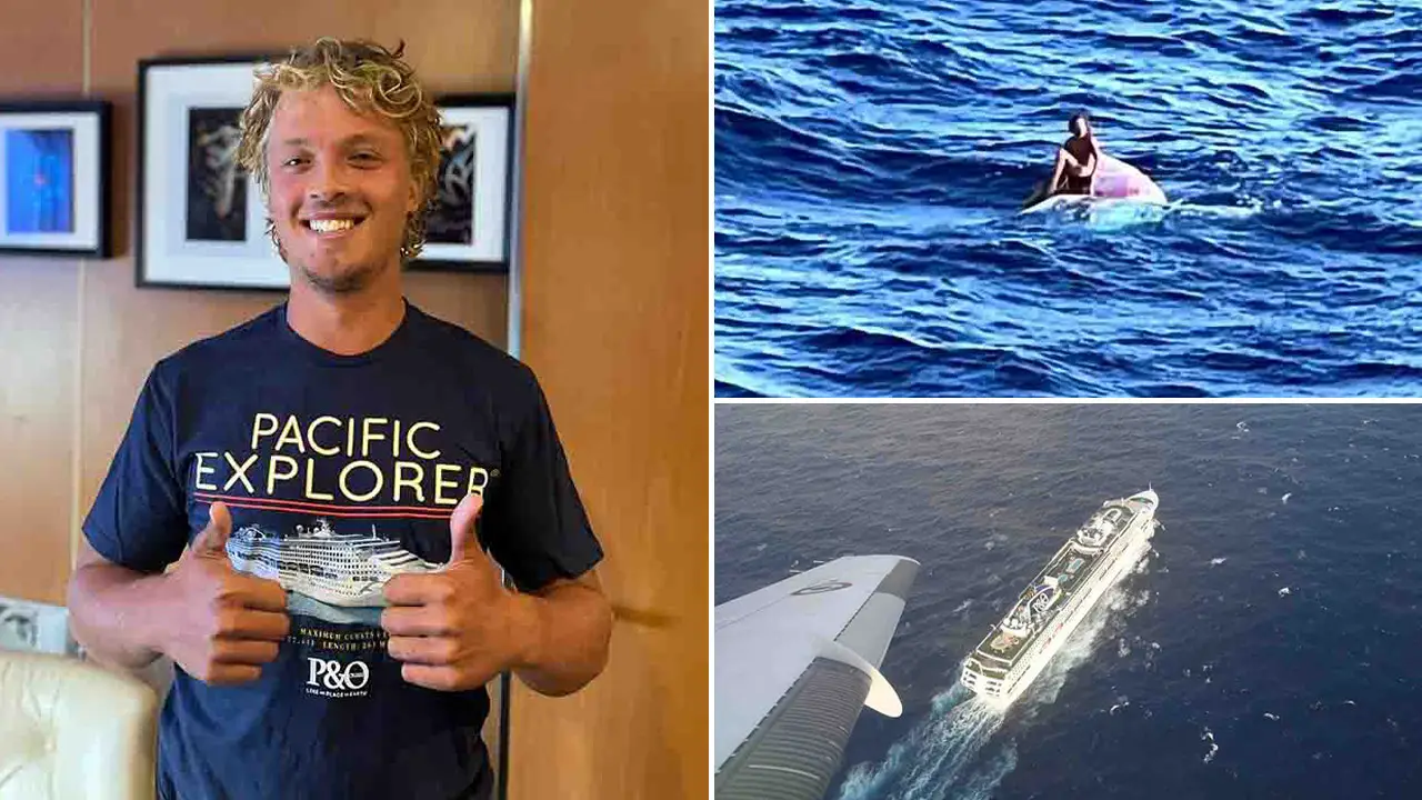 Naked Australian solo rower rescued atop capsized vessel after hours adrift in Pacific: ‘Life or death’