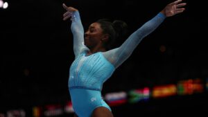 Simone Biles breaks record with Yurchenko double pike vault at first world championships after two years away over mental health | US News